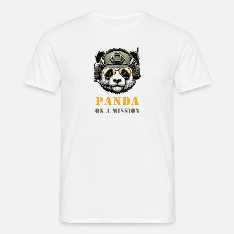 Panda en mission / Militaire - T-shirt Homme - blanc
