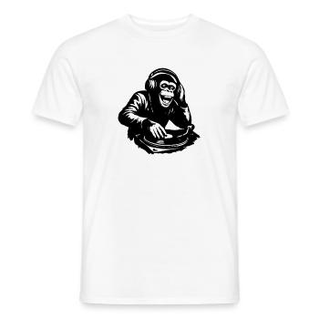 DJ The Monkey Dance Banksy Style - Men's T-Shirt - white - Front - AI Model Male 178 dark (178cm)