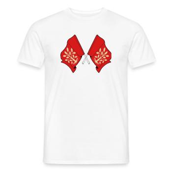 Drapeaux croisés de la conception symbolique d’Agder - T-shirt homme - blanc - Devant - AI Model Male 178 dark (178cm)