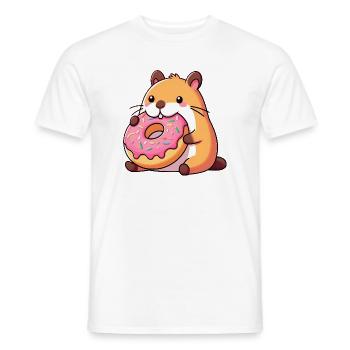 Mignon Capybara Hamster Cochon d’Inde Beignet - T-shirt homme - blanc - Devant - AI Model Male 178 dark (178cm)