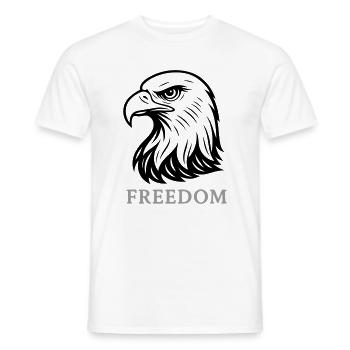Aigle, Tête d’aigle, Liberté, - T-shirt homme - blanc - Devant - AI Model Male 178 dark (178cm)