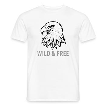 Adler Adlerkopf Wild and free - Männer T-Shirt - Weiß - Vorne - AI Model Male 178 dark (178cm)