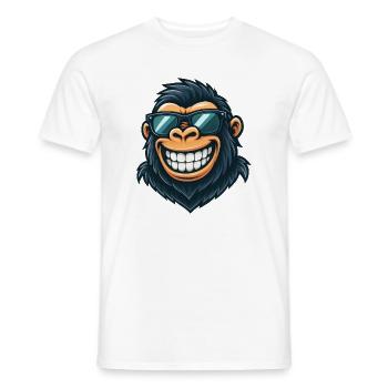 Cool Gorilla Sunglasses Summer Grin - Men's T-Shirt - white - Front - AI Model Male 178 dark (178cm)