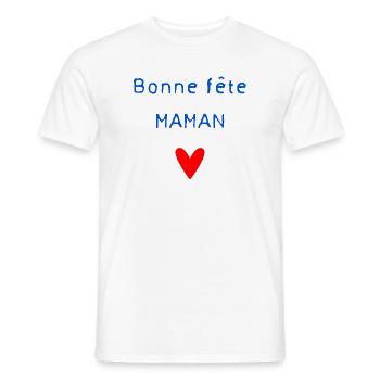 HAPPY BIRTHDAY. HAPPY MOTHER'S DAY. MOM. MOTHER'S DAY - Men's T-Shirt - white - Front - AI Model Male 178 dark (178cm)