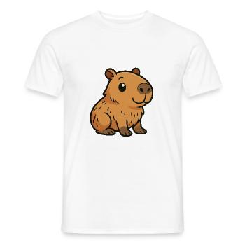 Süßes Cartoon Capybara, süß und chillig - Männer T-Shirt - Weiß - Vorne - AI Model Male 178 dark (178cm)
