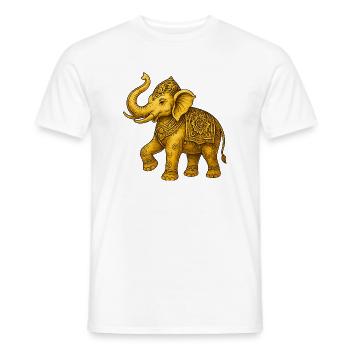 Eléphant d’Or - T-shirt homme - blanc - Devant - AI Model Male 178 dark (178cm)