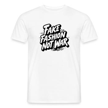 Fake Fashion not War - Männer T-Shirt - Weiß - Vorne - AI Model Male 178 dark (178cm)