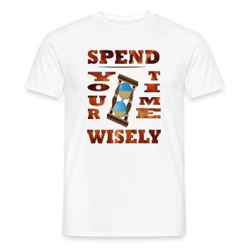 Spend Your Time Wisely - Men's T-Shirt - white - Front - AI Model Male 178 dark (178cm)