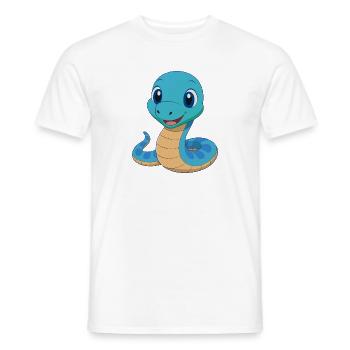 Bébé serpent boa - T-shirt homme - blanc - Devant - AI Model Male 178 dark (178cm)
