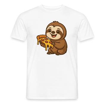 Süßer Faultier Cartoon Pizza Pizzaliebhaber Spaß - Männer T-Shirt - Weiß - Vorne - AI Model Male 178 dark (178cm)