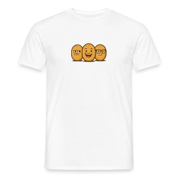Brötchenbande – Cool bread faces in retro style - Men's T-Shirt - white - Front - AI Model Male 178 dark (178cm)