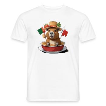 Charmantes Wasserschwein in festlichen Nudeln - Männer T-Shirt - Weiß - Vorne - AI Model Male 178 dark (178cm)
