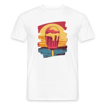 cream and cream scoop summer sunset - Men's T-Shirt - white - Front - AI Model Male 178 dark (178cm)