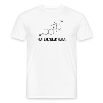 Tren. Eat. Sleep. Repeat - Männer T-Shirt - Weiß - Vorne - AI Model Male 178 dark (178cm)