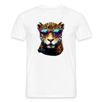 Jaguar Big Cat Panther Wild Cat Cute Jaguar - Men's T-Shirt - white - Front - AI Model Male 178 dark (178cm)
