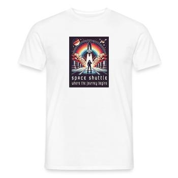 Space Shuttle - The Journey Begins - Men's T-Shirt - white - Front - AI Model Male 178 dark (178cm)
