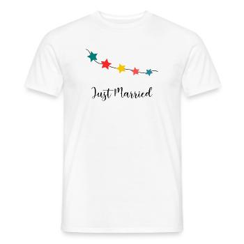 GERADE VERHEIRATET. Junggesellinnenabschied. VALENTINSTAG. PAAR - Männer T-Shirt - Weiß - Vorne - AI Model Male 178 dark (178cm)