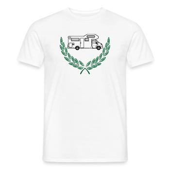 Camper im Lorbeerkranz weißes Design - Männer T-Shirt - Weiß - Vorne - AI Model Male 178 dark (178cm)