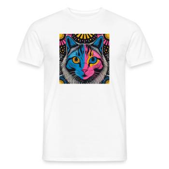 Electric Cat - Men's T-Shirt - white - Front - AI Model Male 178 dark (178cm)