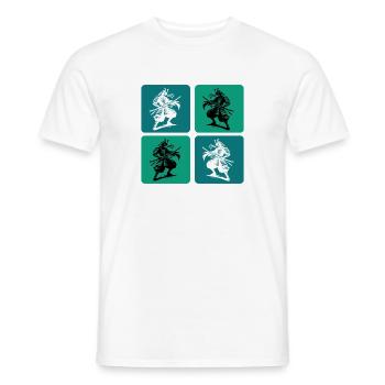 Samurai Japan Vintage Design - T-shirt homme - blanc - Devant - AI Model Male 178 dark (178cm)