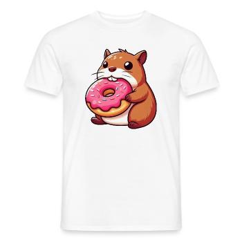 Mignon Capybara Hamster Cochon d’Inde Dessin animé - T-shirt homme - blanc - Devant - AI Model Male 178 dark (178cm)