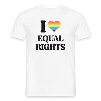 LGBTQ Pride Month - I Love Equal Rights - Men's T-Shirt - white - Front - AI Model Male 178 dark (178cm)