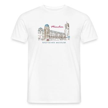 Munich Deutsches Museum Dessin à la main - T-shirt homme - blanc - Devant - AI Model Male 178 dark (178cm)
