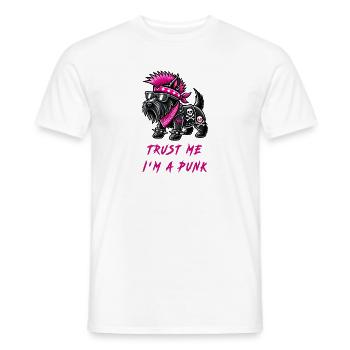 Scottish Terrier Punk Music - Men's T-Shirt - white - Front - AI Model Male 178 dark (178cm)