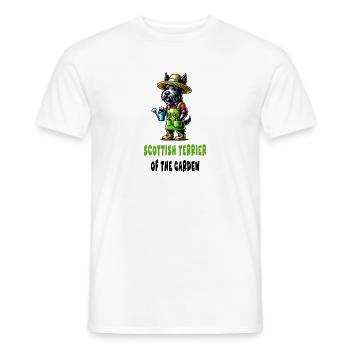 Terrier écossais Jardinier - T-shirt homme - blanc - Devant - AI Model Male 178 dark (178cm)