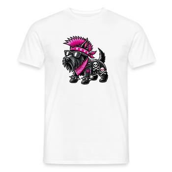 Scottish Terrier Punk Music - Men's T-Shirt - white - Front - AI Model Male 178 dark (178cm)