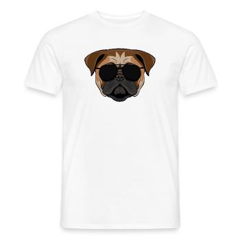 Bulldog in sunglasses - Männer T-Shirt - Weiß - Vorne - AI Model Male 178 dark (178cm)