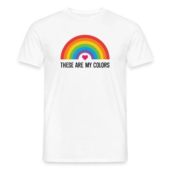 LGBTQ Pride Month - Das sind meine Farben - Männer T-Shirt - Weiß - Vorne - AI Model Male 178 dark (178cm)