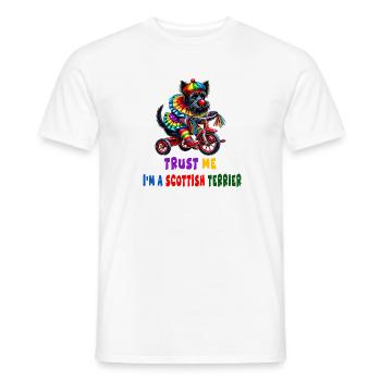 Clown Terrier auf Dreirad - Männer T-Shirt - Weiß - Vorne - AI Model Male 178 dark (178cm)