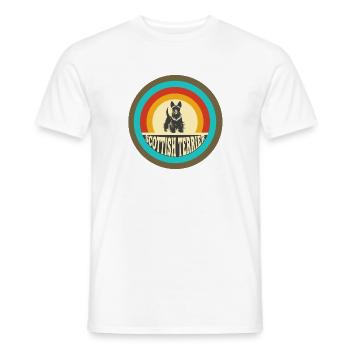 Scottish Terrier Vintage Design - T-shirt homme - blanc - Devant - AI Model Male 178 dark (178cm)