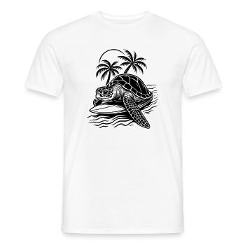 Surf Turtle - Tropical Beach Vibes - Men's T-Shirt - white - Front - AI Model Male 178 dark (178cm)