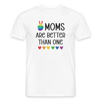 Mois de la fierté LGBTQ - Deux mamans valent mieux qu’une - T-shirt homme - blanc - Devant - AI Model Male 178 dark (178cm)