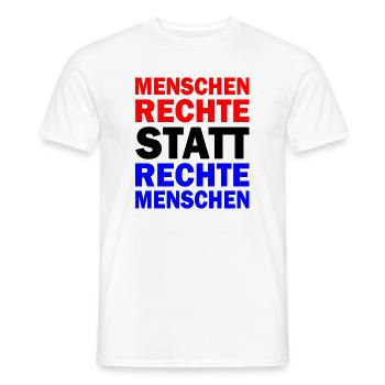 menschenrechte statt rechte menschen - Männer T-Shirt - Weiß - Vorne - AI Model Male 178 dark (178cm)