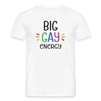 LGBTQ Pride Month - Big Gay Energy - Men's T-Shirt - white - Front - AI Model Male 178 dark (178cm)