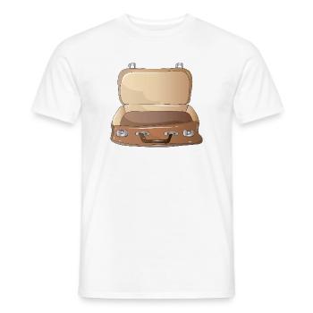 Valise rétro ouverte-Compagnon de voyage nostalgique - T-shirt homme - blanc - Devant - AI Model Male 178 dark (178cm)