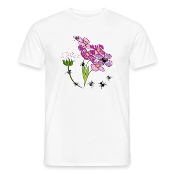 Flowers with ants insects - Men's T-Shirt - white - Front - AI Model Male 178 dark (178cm)