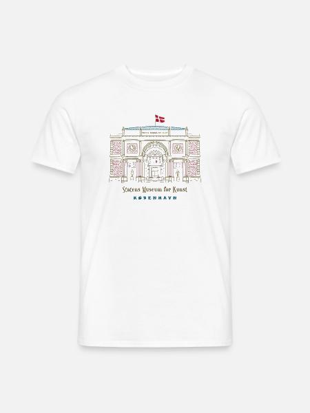 Kopenhagen, SMK Kunstmuseum, Zeichnung Dänemark - Männer T-Shirt - Weiß