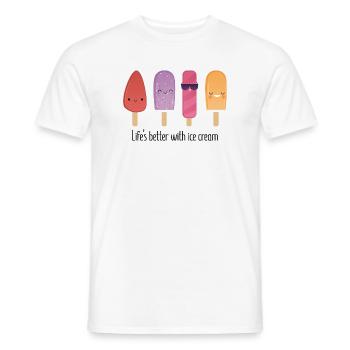 Lifes better with cream - Männer T-Shirt - Weiß - Vorne - AI Model Male 178 dark (178cm)