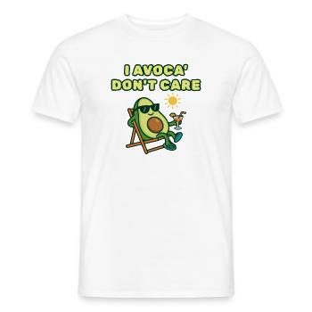 Avocado Chill : Avoca m’en fiche - T-shirt homme - blanc - Devant - AI Model Male 178 dark (178cm)