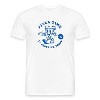 Pizza Time In crust we trust Cool Vintage New York - Männer T-Shirt - Weiß - Vorne - AI Model Male 178 dark (178cm)