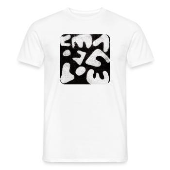 Abstract Monoprint Art Print Tribal - Men's T-Shirt - white - Front - AI Model Male 178 dark (178cm)