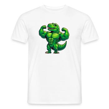 Entraîneur de cerf-volant solide avec conception musculaire - T-shirt homme - blanc - Devant - AI Model Male 178 dark (178cm)