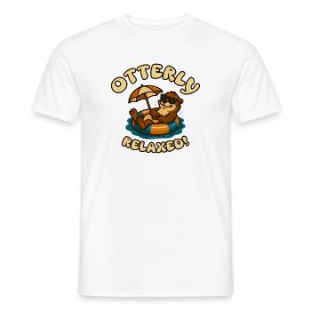 Loutre détendue au soleil - T-shirt homme - blanc - Devant - AI Model Male 178 dark (178cm)