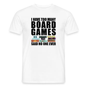 Ich habe zu viele Brettspiele - lustiger Spruch - Männer T-Shirt - Weiß - Vorne - AI Model Male 178 dark (178cm)