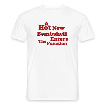 Bombshell at the Function - Men's T-Shirt - white - Front - AI Model Male 178 dark (178cm)