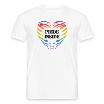 Mois de la fierté LGBT - Pride Inside - T-shirt homme - blanc - Devant - AI Model Male 178 dark (178cm)